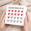 11th Anniversary Card for Couple - Eleven Years of Us Hearts Card