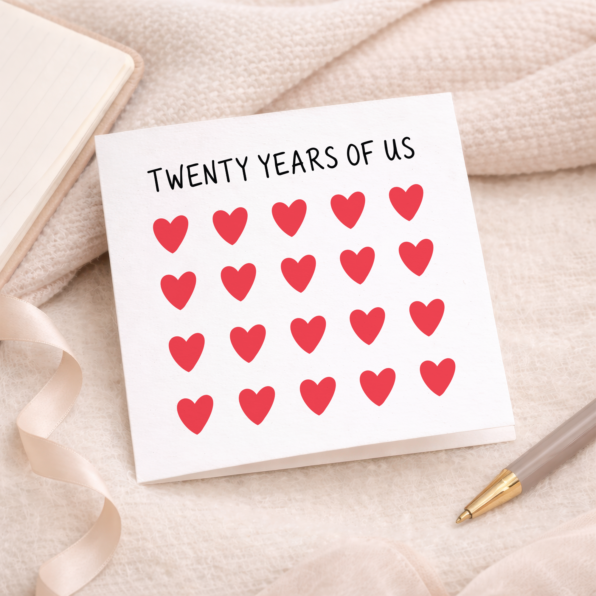 20th Anniversary Card for Couple - Twenty Years of Us Hearts Card
