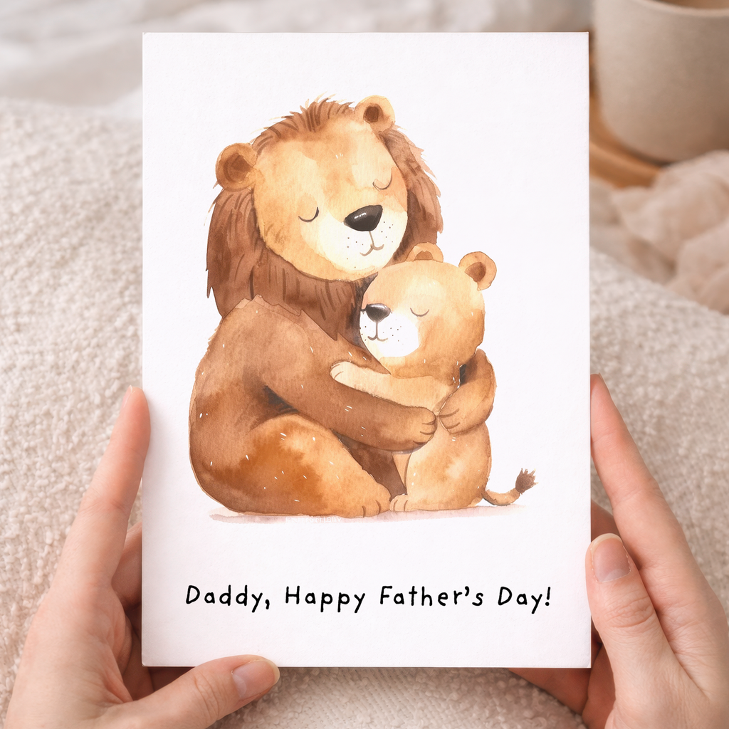 Father's Day Card for Daddy - Lion and Cub
