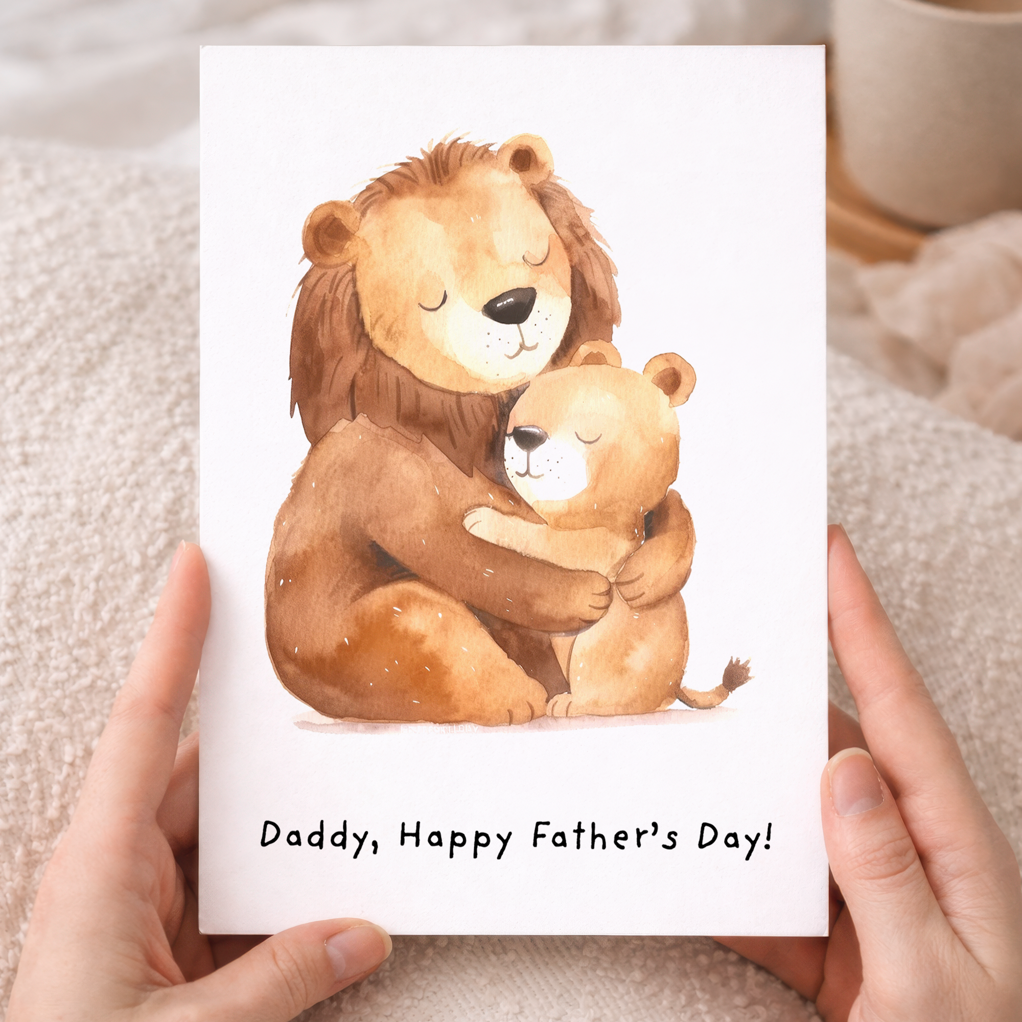 Father's Day Card for Daddy - Lion and Cub