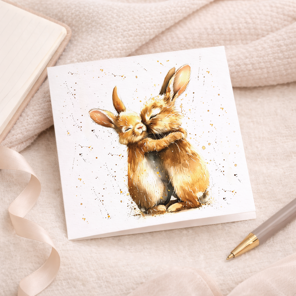 Anniversary Card For Husband or Wife Anniversary Card For Boyfriend or Girlfriend Cute Bunny Rabbits Wedding Anniversary For Couple