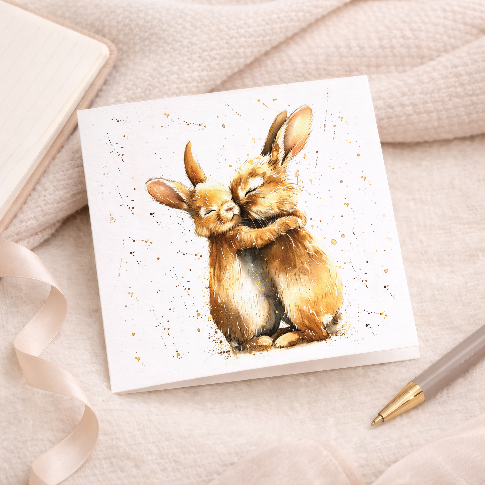 Anniversary Card For Husband or Wife Anniversary Card For Boyfriend or Girlfriend Cute Bunny Rabbits Wedding Anniversary For Couple