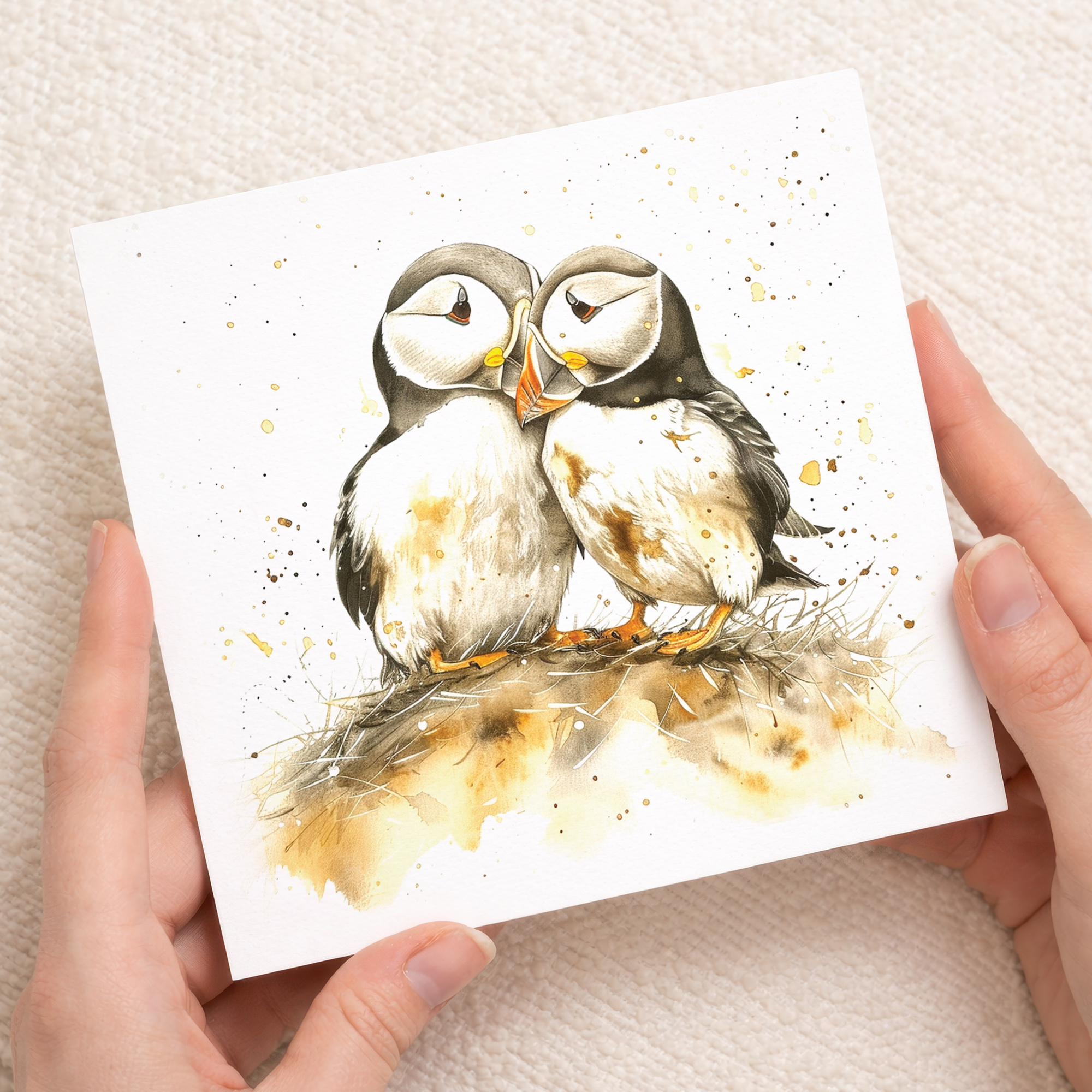 Anniversary Card For Husband or Wife Anniversary Card For Boyfriend or Girlfriend Cute Puffins Wedding Anniversary For Couple