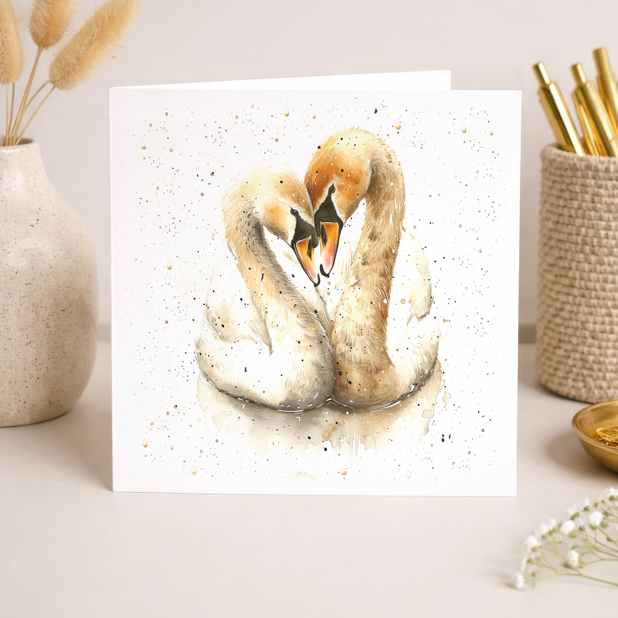 Anniversary Card For Husband or Wife Anniversary Card For Boyfriend or Girlfriend Cute Swans Wedding Anniversary For Couple