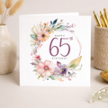 65th Birthday Card For Her Floral Sixty Fifth Birthday Card Sixty Five Card For Mum Gran Grandma Auntie 65 Card For Friend Floral Design