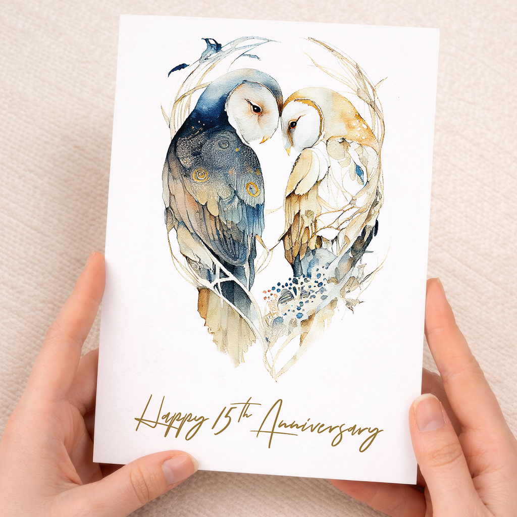 15th Anniversary Card For Husband or Wife Fifteen Year Wedding Anniversary Card For Wife or Husband 15 Year Anniversary Card