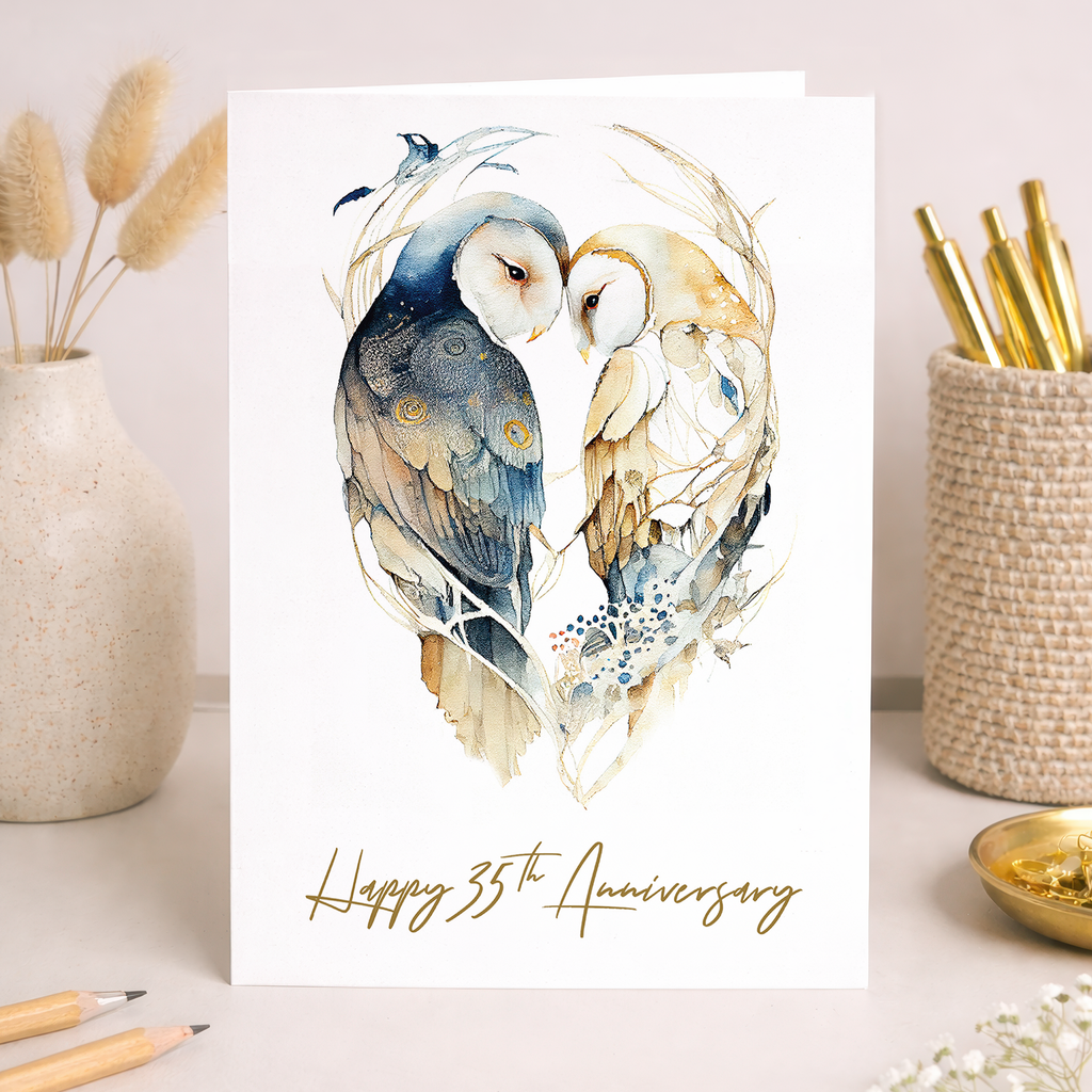 35th Wedding Anniversary Card for Husband Wife Thirty Five Year Celebration