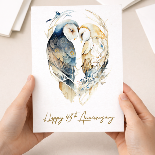 45th Anniversary Card for Husband Wife Forty Five Year Wedding Gift