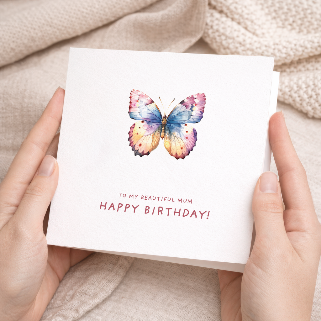 Birthday Card For Mum Butterfly Birthday Card For Mum Pretty Birthday Card For Mum or Mother Beatuiful Mum Birthday Card
