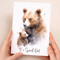 Cute illustrated birthday card for Dad featuring a charming bear illustration.
