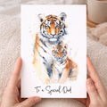 Birthday Card For Dad Card for Fathers Day Birthday Card For Her Birthday Gift For Dad Happy Birthday Card For Dad with Tiger Illustration