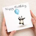 Birthday Card for Child Birthday Card For Kids Birthday Card For Her or Him Cute Panda Birthday Card With Birthday Balloons For Boy or Girl