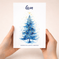 Festive Christmas card for Gran featuring a holiday tree design on eco-friendly brown kraft cardstock.