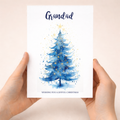 Christmas card for grandad featuring a festive illustrated Christmas tree on a 5x7 inch greeting card.