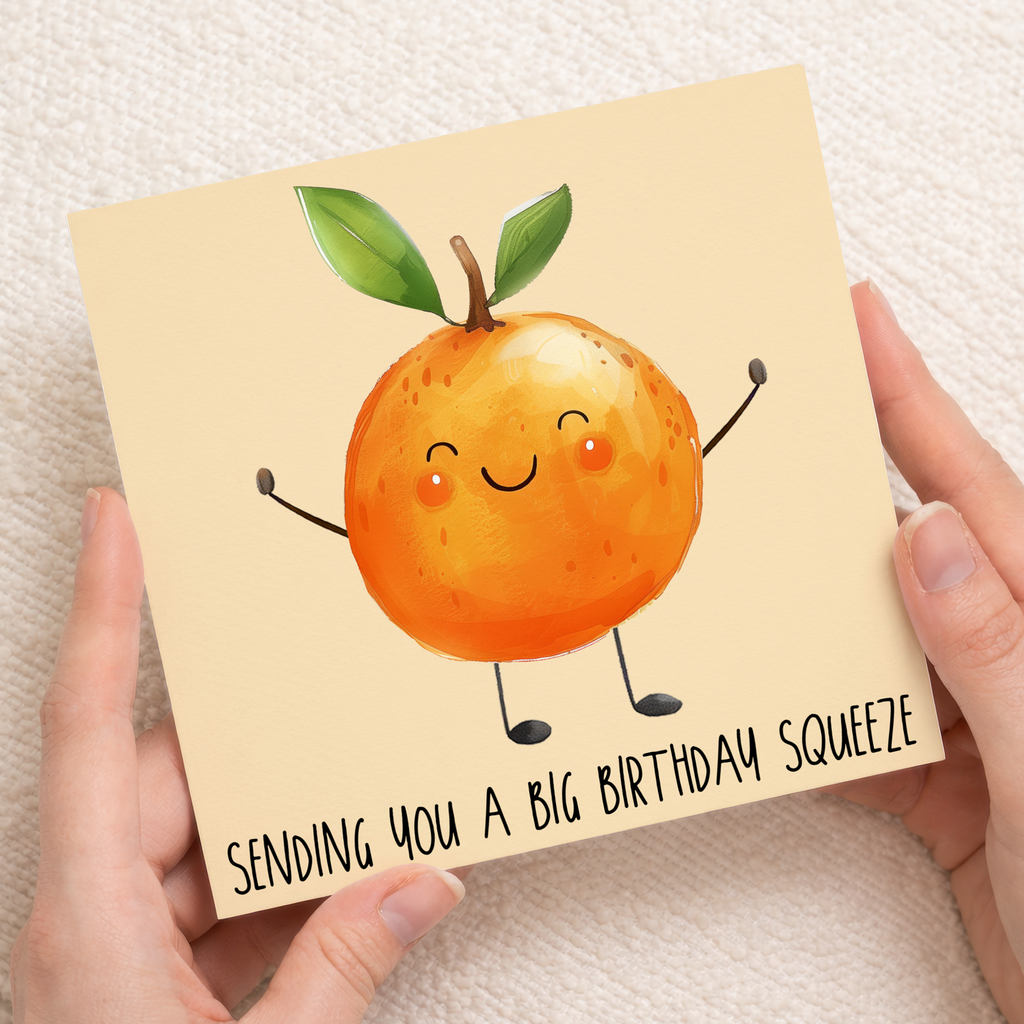 Birthday For Anyone Big Squeeze Birthday Card For Her or Him Cute Birthday Card For Friend or Family