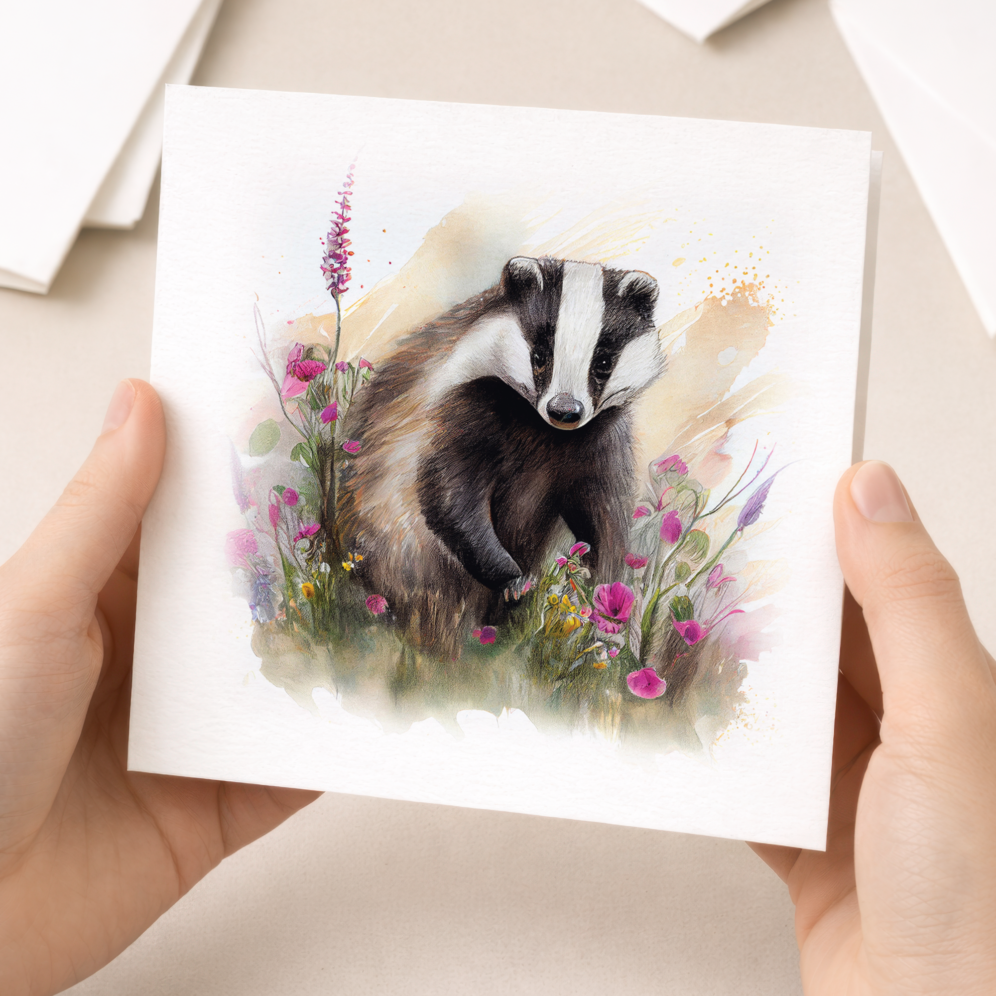 Notelet Card of a Badger For Anyone Any Occasion Card For Her or For Him Card For Birthday or Easter Card Thank You Card