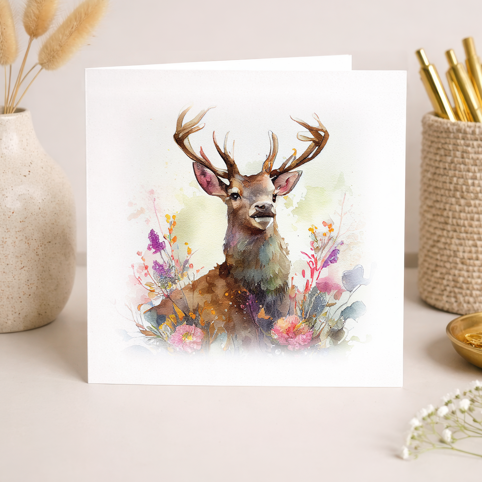 Notelet Card of a Stag For Anyone Any Occasion Card For Her or For Him Card For Birthday or Easter Card Thank You Card