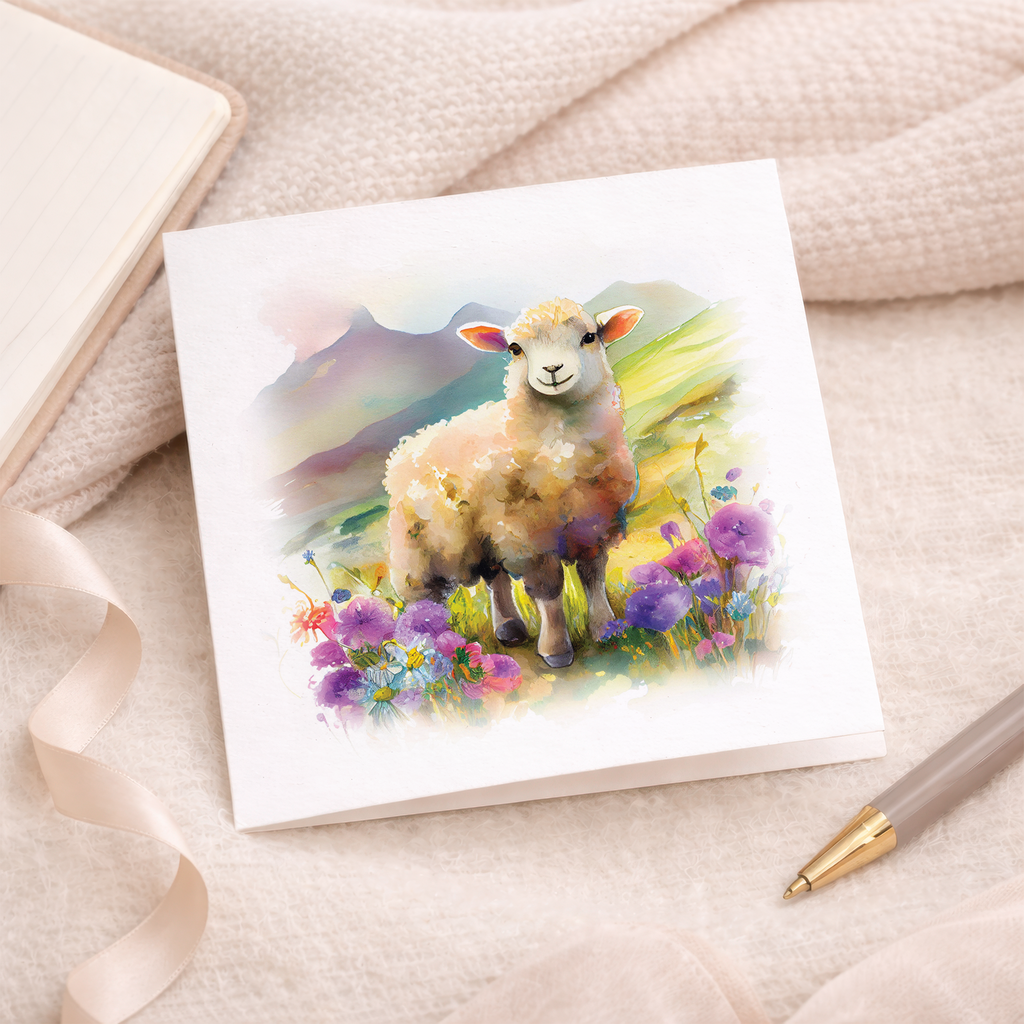 Notelet Card of a Sheep For Anyone Any Occasion Card For Her or For Him Card For Birthday or Easter Card Thank You Card
