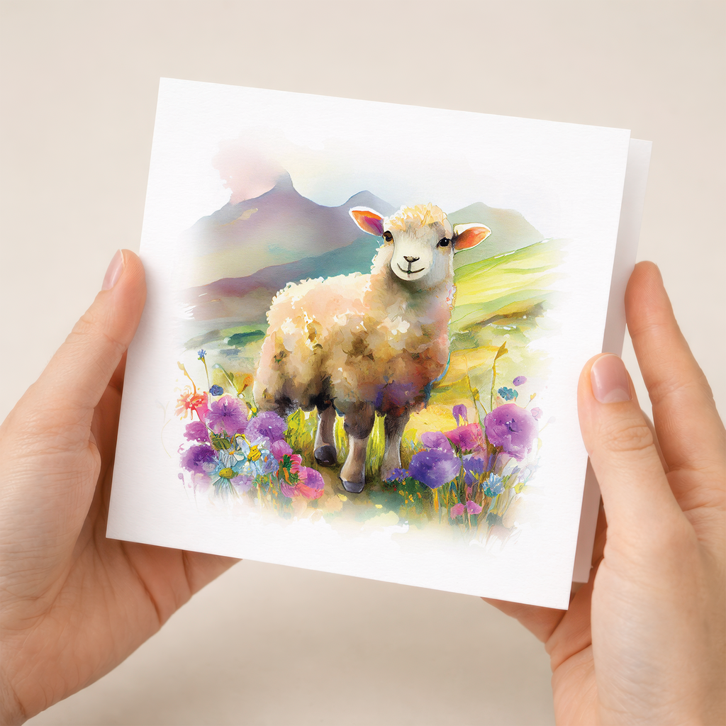 Postcard Prints - Notelet Card of a Sheep For Anyone Any Occasion Card For Her or For Him Card For Birthday or Easter Card Thank You Card