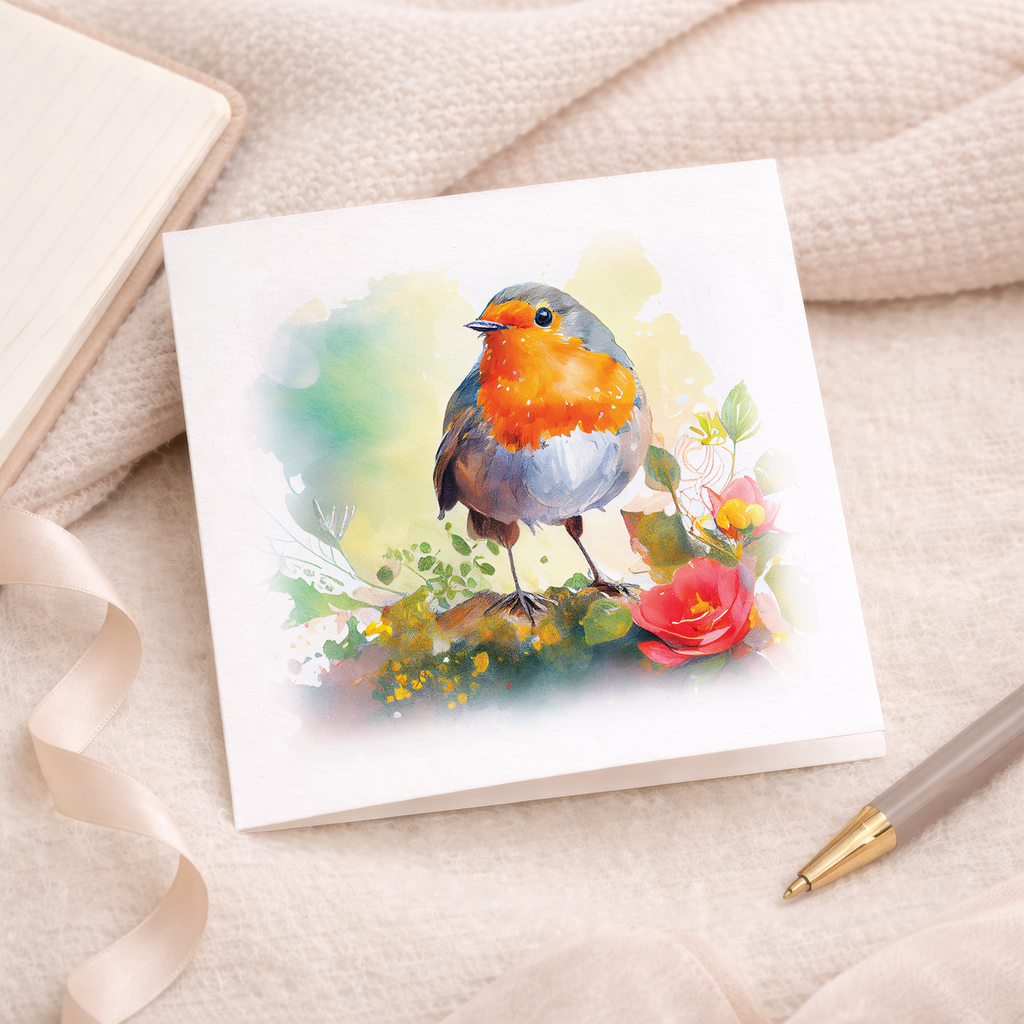 Postcard Prints - Notelet Card of a Robin For Anyone Any Occasion Card For Her or For Him Card For Birthday or Easter Card Thank You Card