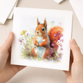 Notelet Card of a Squirrel Any Occasion Card For Her or For Him Card For Birthday or Easter Card Thank You Card