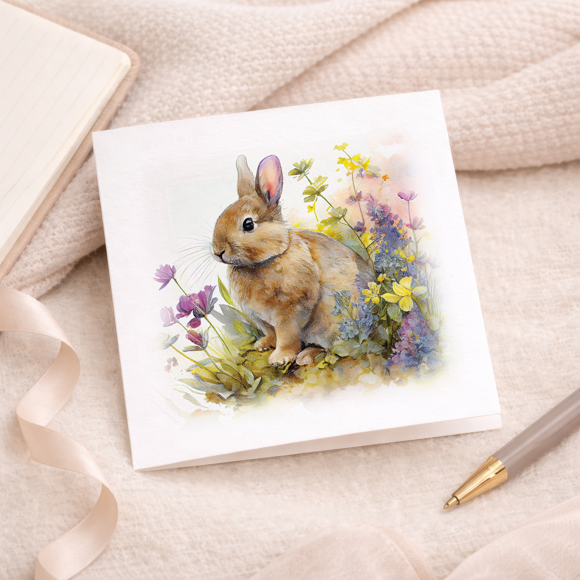 Notelet Card of a Rabbit For Anyone Any Occasion Card For Her or For Him Card For Birthday or Easter Card Thank You Card