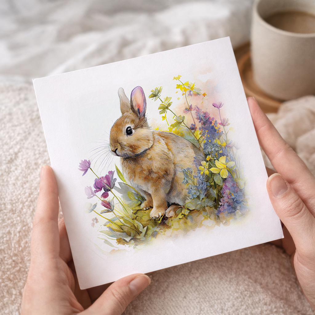 Postcard Prints - Notelet Card of a Rabbit For Anyone Any Occasion Card For Her or For Him Card For Birthday or Easter Card Thank You Card