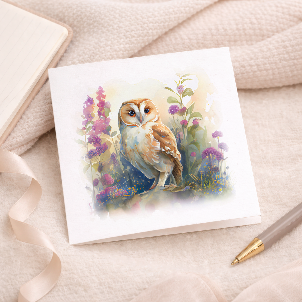 Notelet Card of a Owl For Anyone Any Occasion Card For Her or For Him Card For Birthday or Easter Card Thank You Card