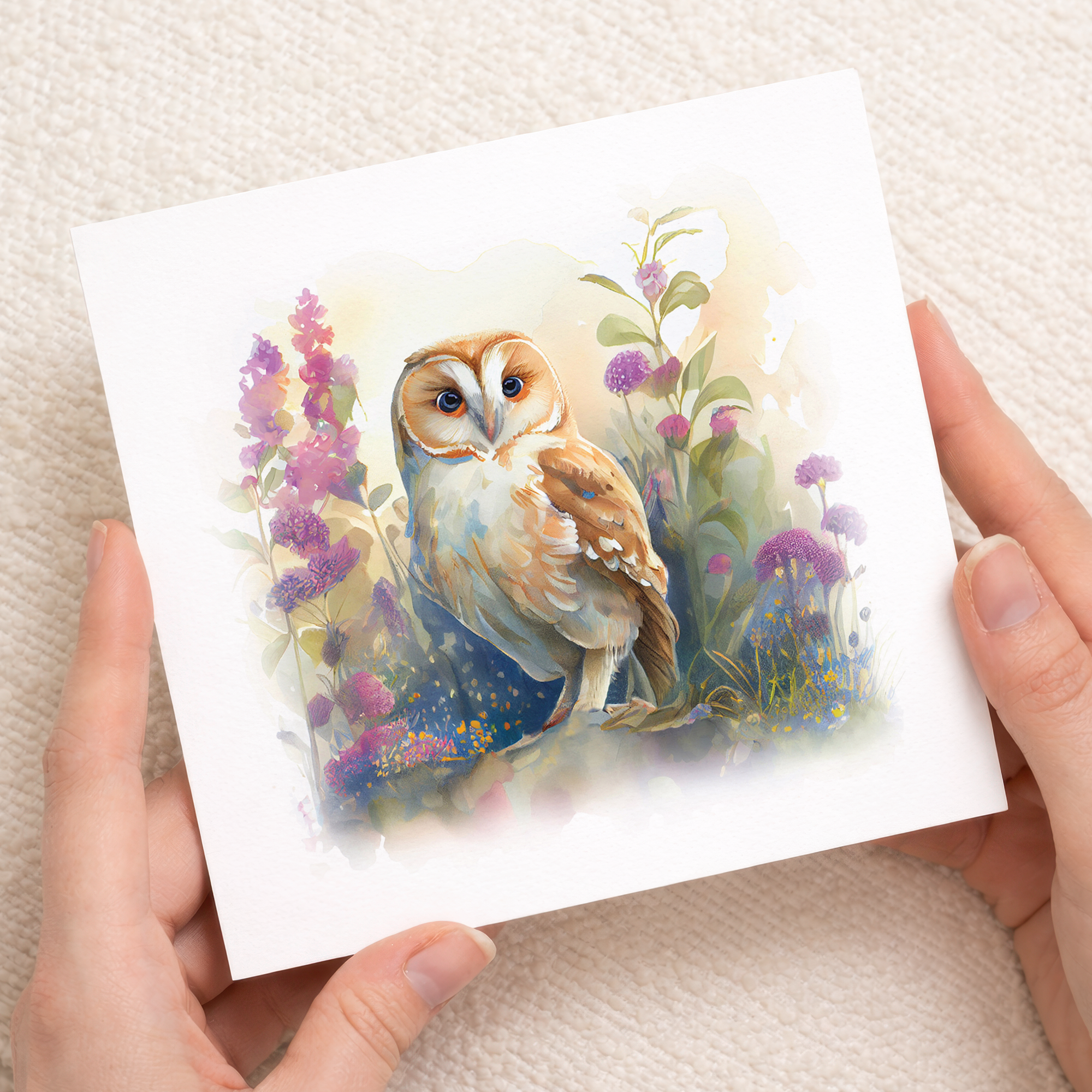 Postcard Prints - Notelet Card of a Owl For Anyone Any Occasion Card For Her or For Him Card For Birthday or Easter Card Thank You Card