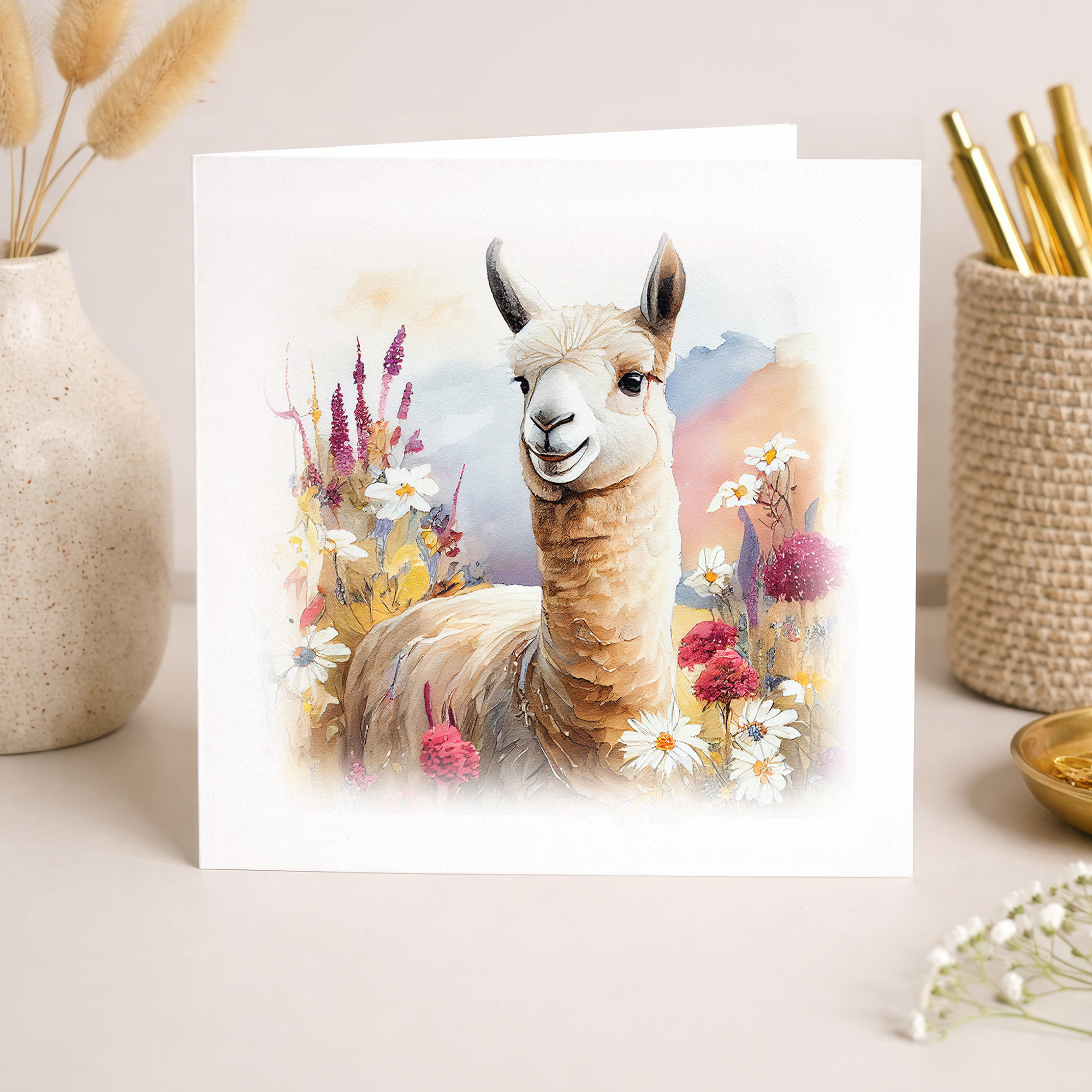 Notelet Card of a Llama For Anyone Any Occasion Card For Her or For Him Card For Birthday or Easter Card Thank You Card