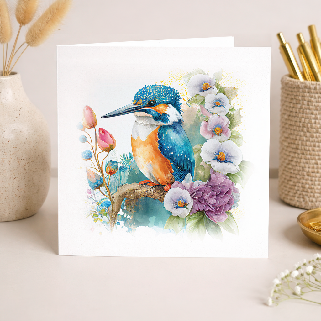 Notelet Card of a King Fisher Any Occasion Card For Her or For Him Card For Birthday or Easter Card Thank You Card