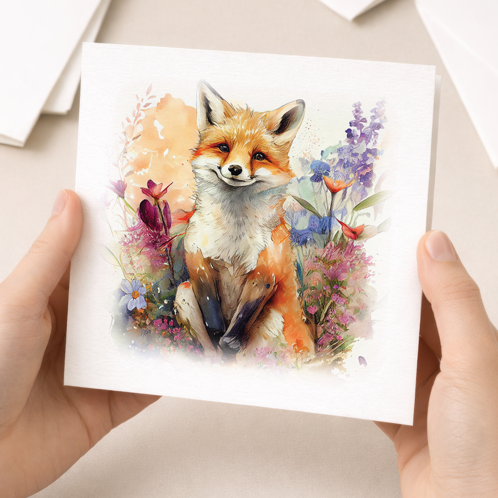 Notelet Card of a Fox For Anyone Any Occasion Card For Her or For Him Card For Birthday or Easter Card Thank You Card