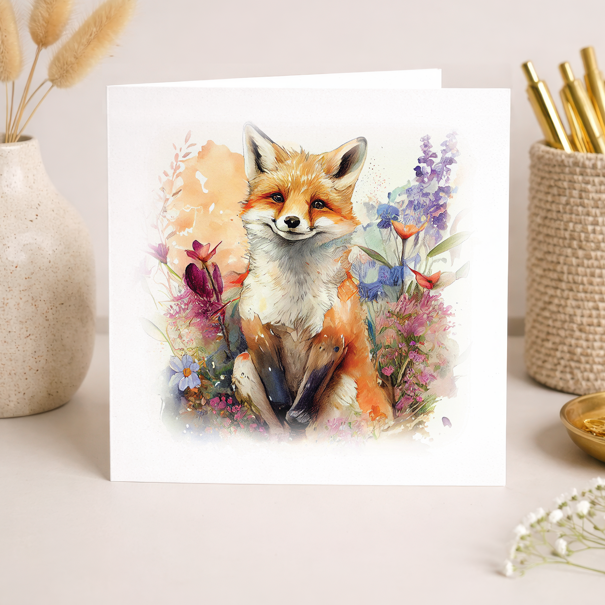 Postcard Prints - Notelet Card of a Fox For Anyone Any Occasion Card For Her or For Him Card For Birthday or Easter Card Thank You Card