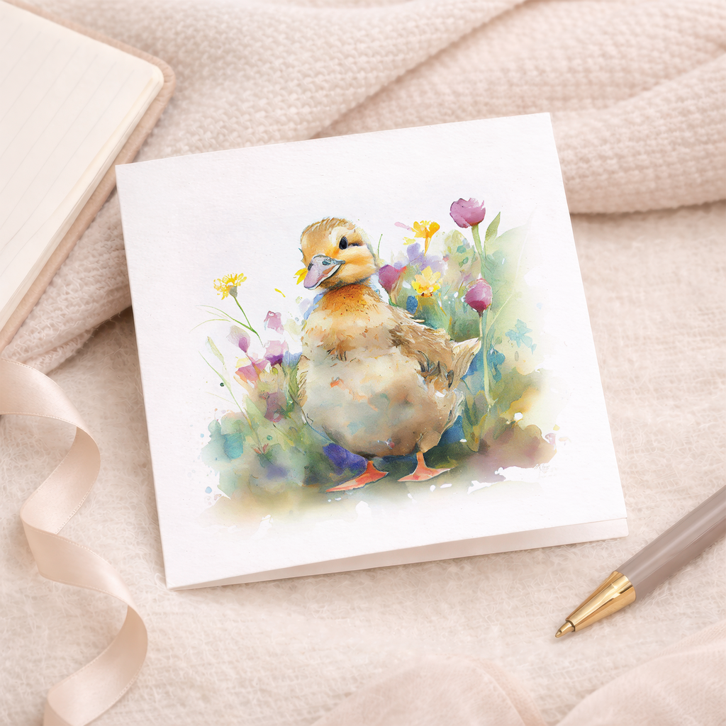 Postcard Prints - Notelet Card of a Duck For Anyone Any Occasion Card For Her or For Him Card For Birthday or Easter Card Thank You Card