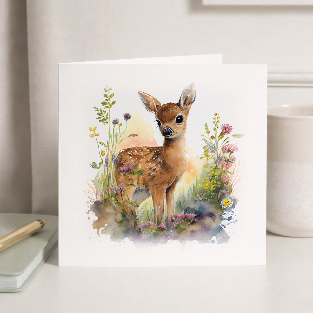 Notelet Card of a Deer For Anyone Any Occasion Card For Her or For Him Card For Birthday or Easter Card Thank You Card