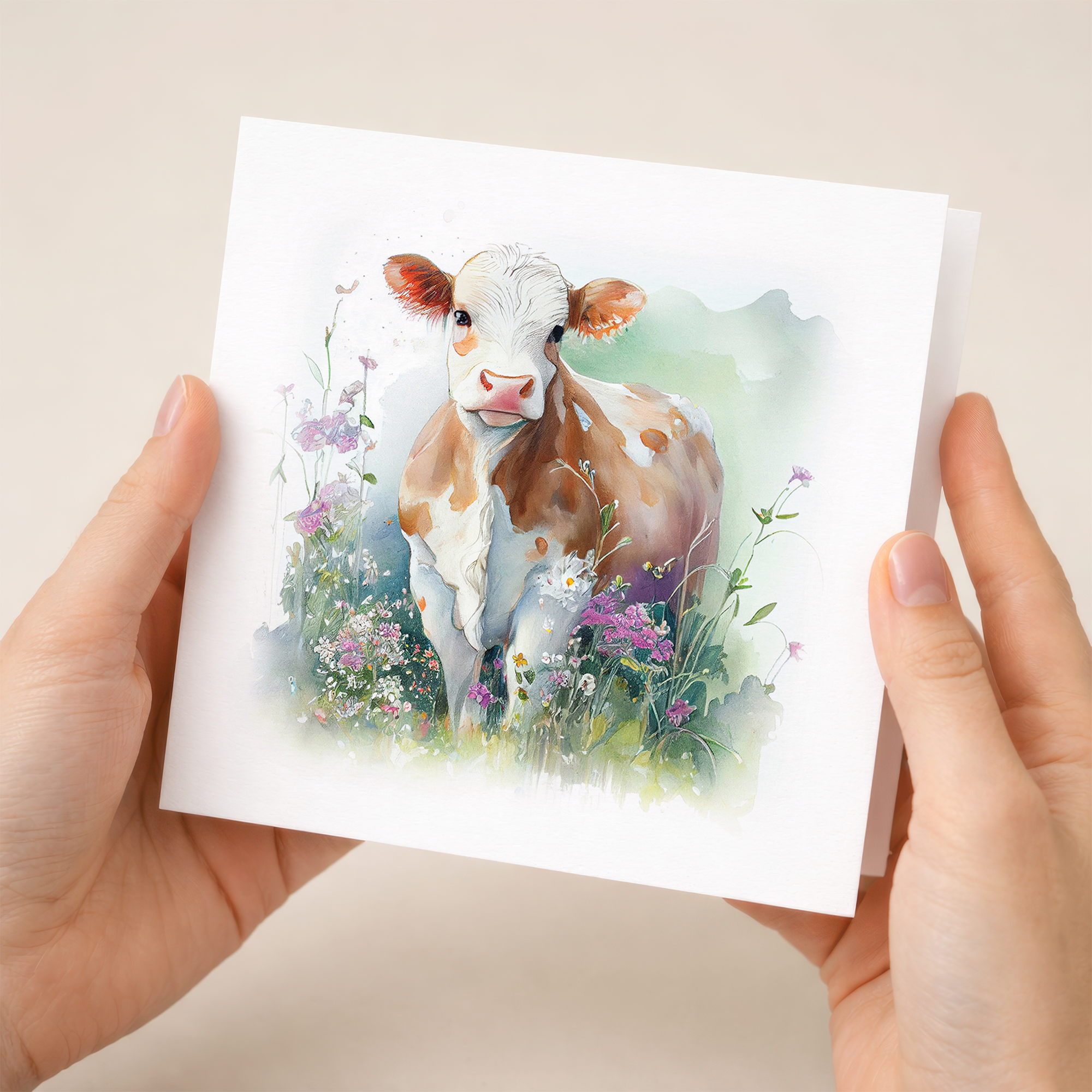 Notelet Card of a Cow For Anyone Any Occasion Card For Her or For Him Card For Birthday or Easter Card Thank You Card