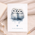 Valentine's Day Card for Her or Him Valentine's Day Card for Wife Valentine's Day Card For Husband Boyfriend or Girlfriend Owl Card