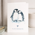 Valentine's Day Card for Her Valentine's Day Card for Wife Valentine's Day Card For Husband Boyfriend or Girlfriend Cute Penguin Card