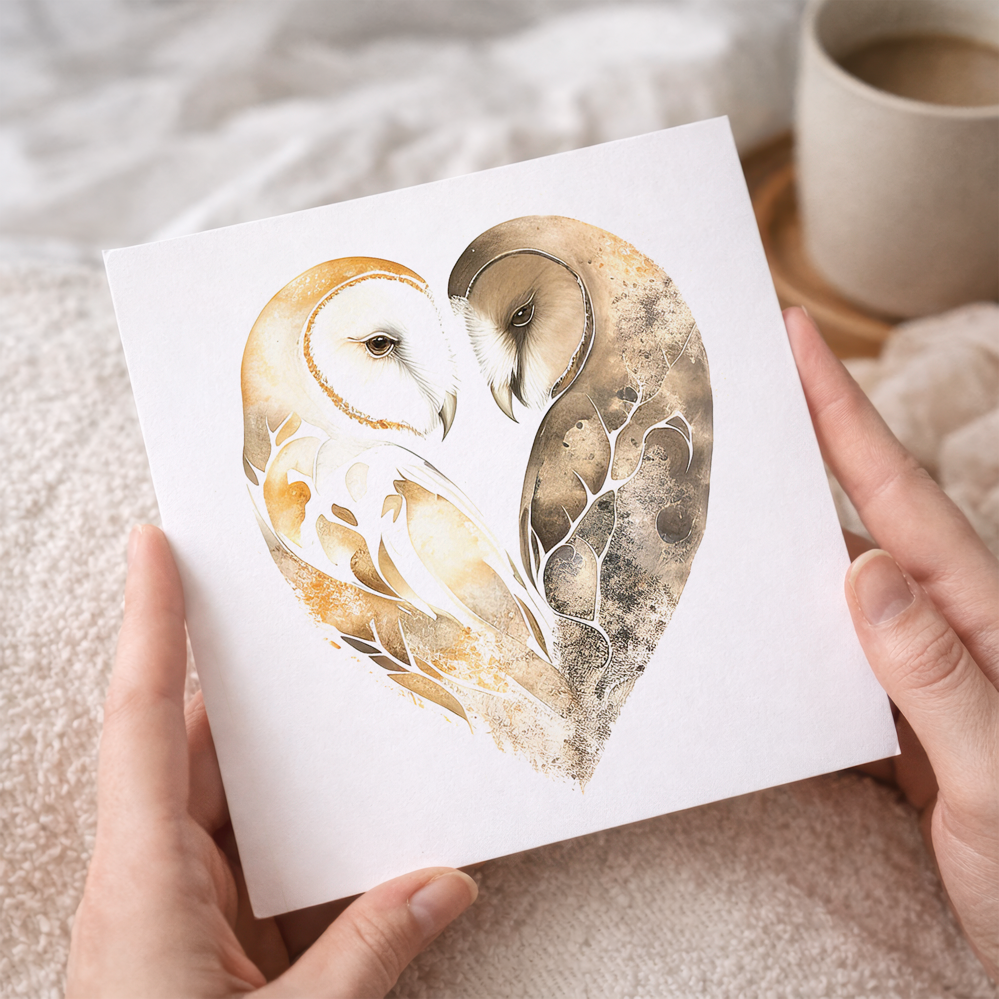 Valentine's Day Card For Wife Valentine's Day Card For Husband Boyfriend or Girlfriend Valentine's Day Card For Him or Her Sand Owls