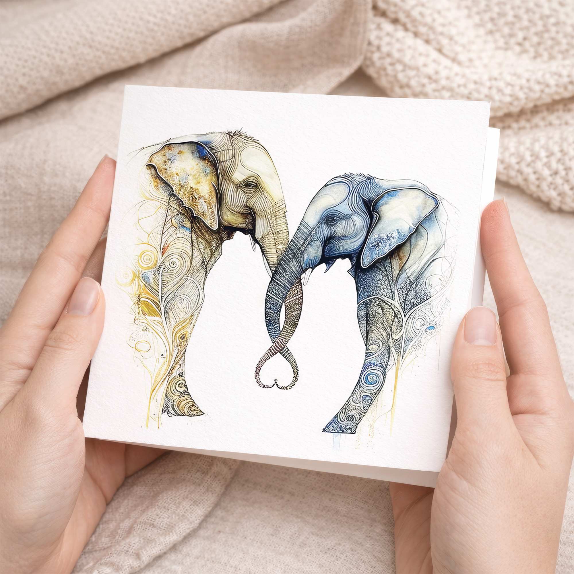 Anniversary Card For Wife Anniversary Card For Husband Boyfriend or Girlfriend Anniversary Card For Him or Her Elephants