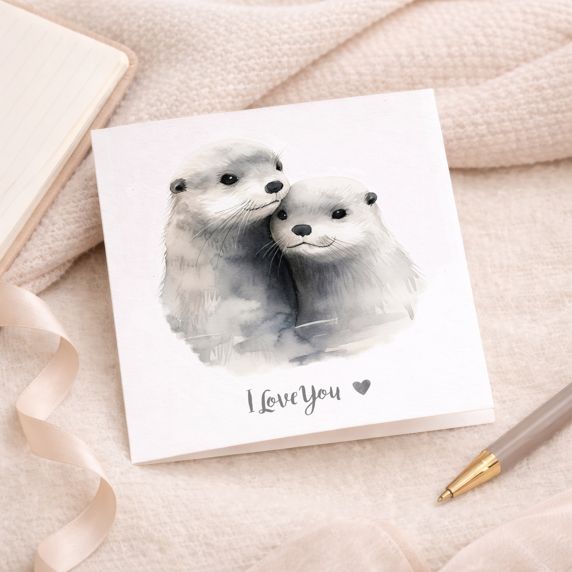 Anniversary Card For Wife Anniversary Card For Husband Boyfriend or Girlfriend Anniversary Card For Him or Her Otter Love