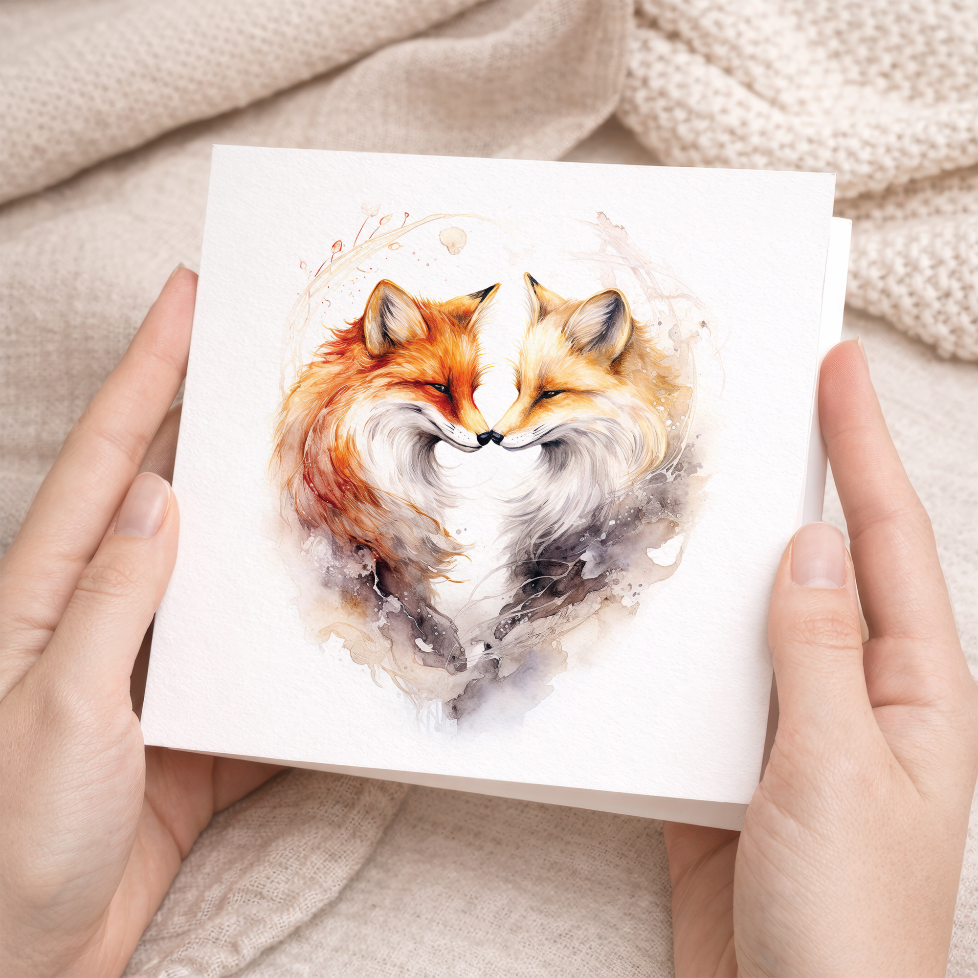 Valentine's Day Card For Wife Valentine's Day Card For Husband Boyfriend or Girlfriend Valentine's Day Card For Him or Her Fox Heart