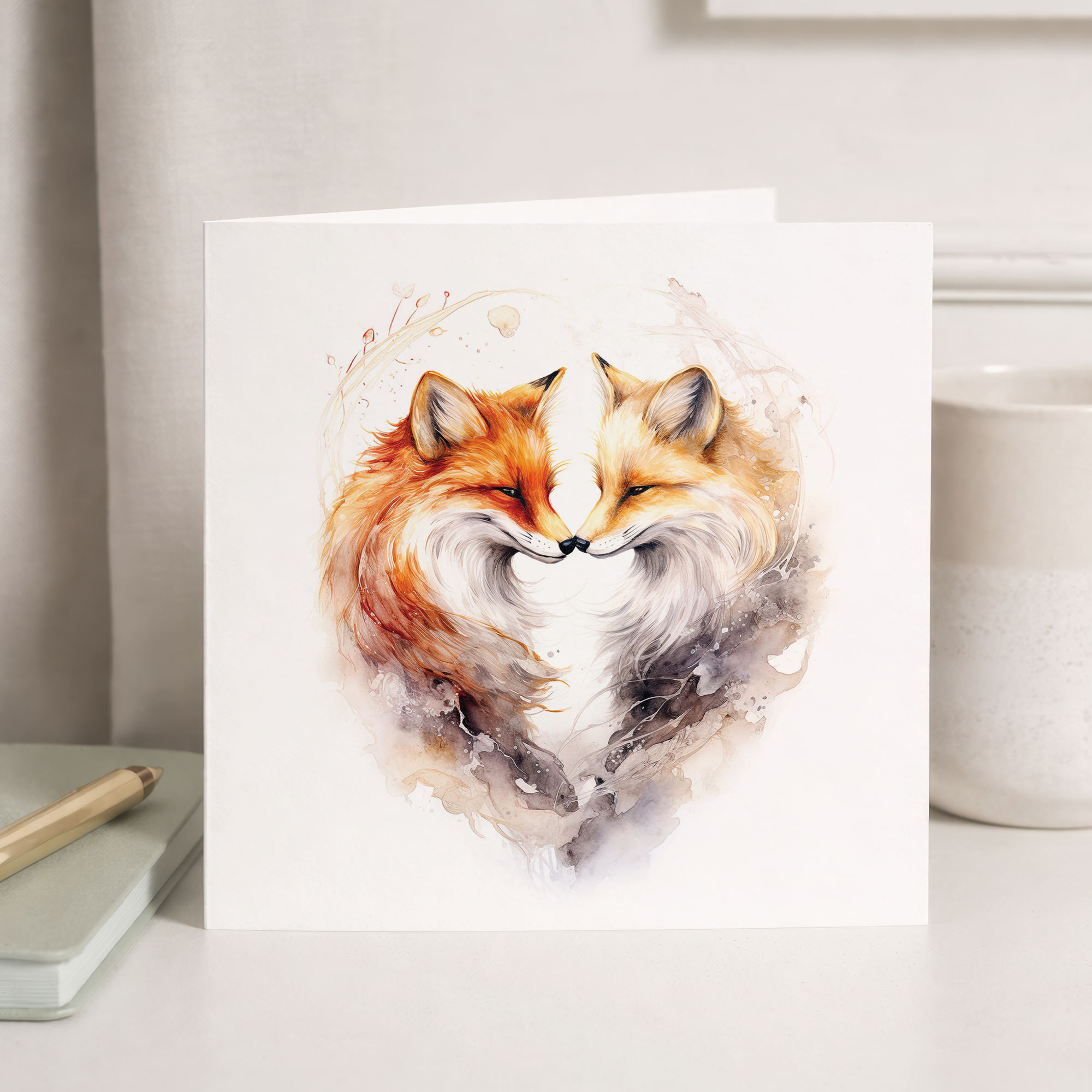 Anniversary Card For Wife Anniversary Card For Husband Boyfriend or Girlfriend Anniversary Card For Him or Her Fox Heart