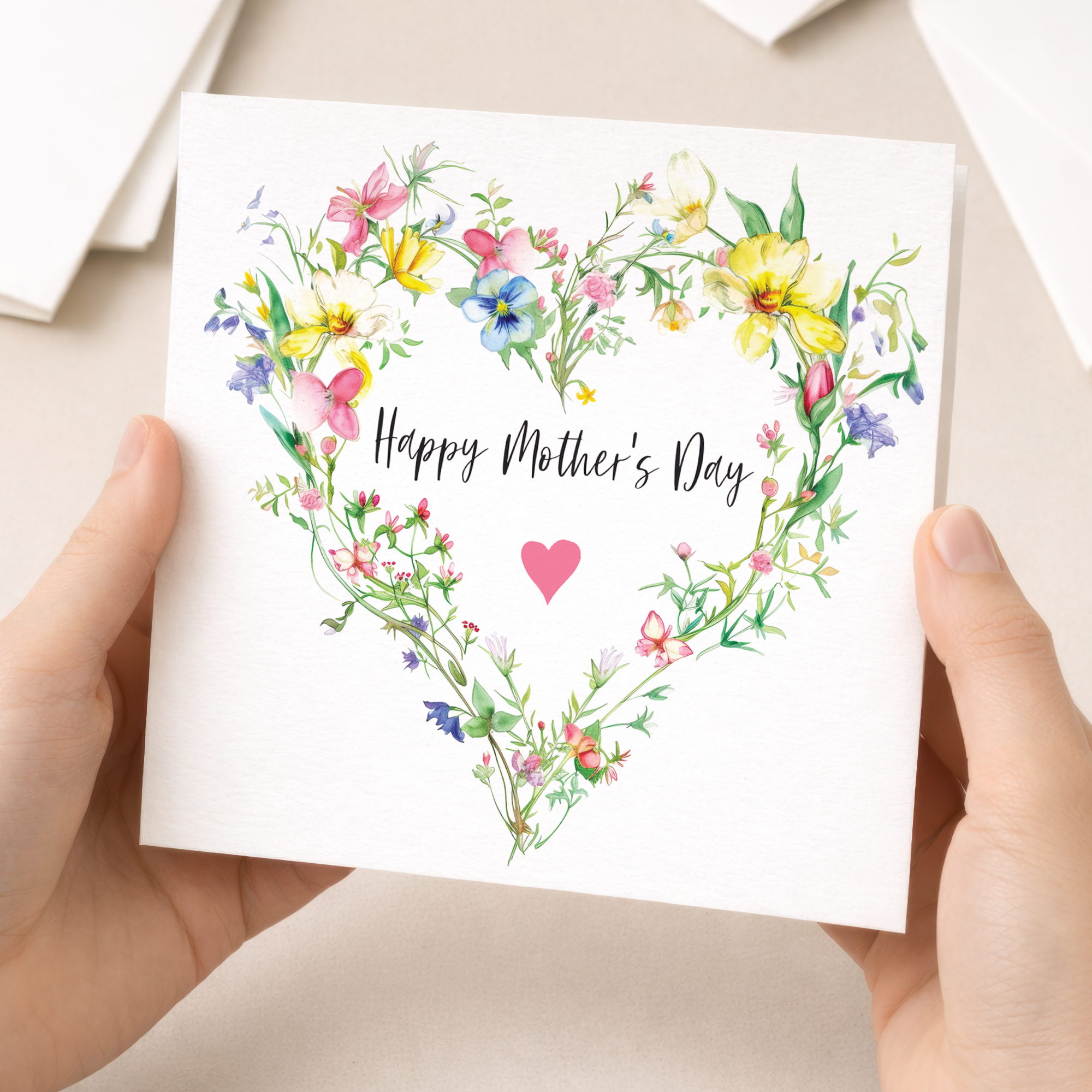 Mother's Day Card For Mum Happy Mother's Day Mothers Day card Mothering Flower Wreath Mother's Day Card For Mom Mommy Mum Mummy