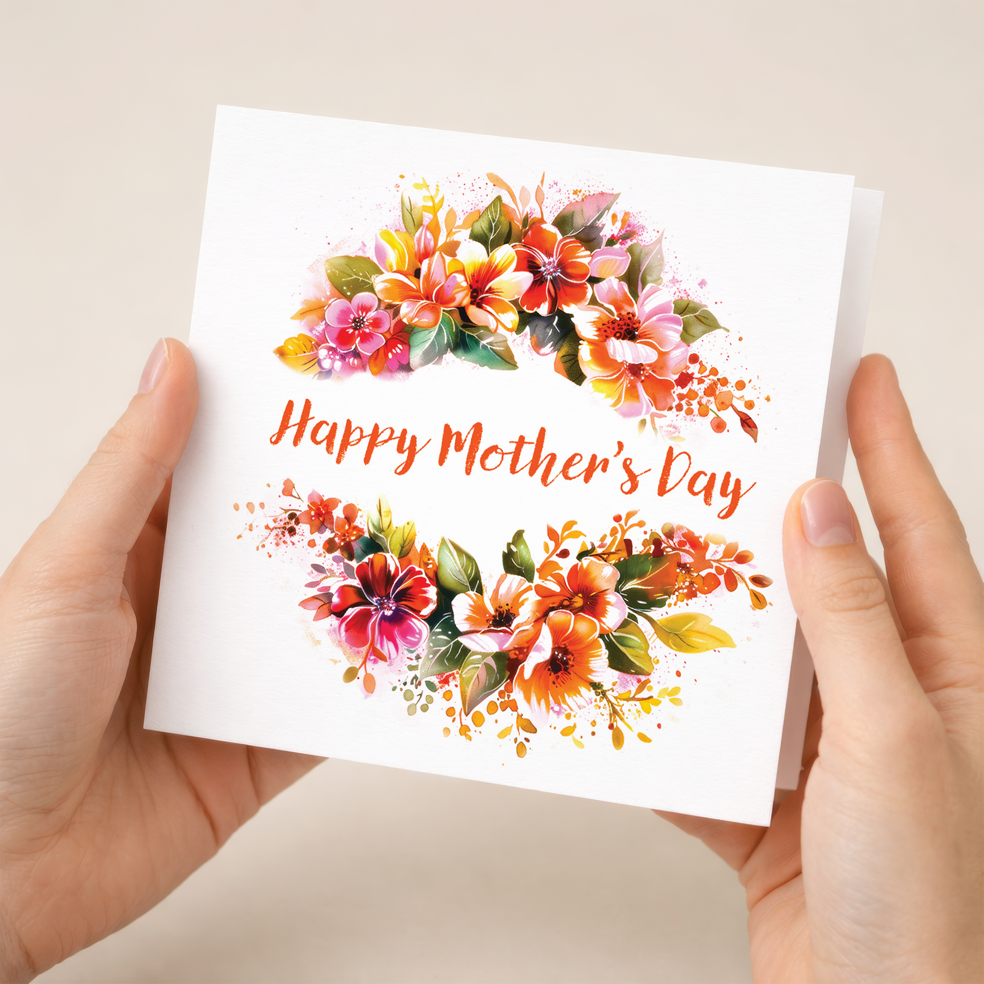 Mother's Day Card For Mum Happy Mother's Day Mothers Day card Mothering Sunday Flower Garland Mother's Day Card For Mom Mommy Mum Mummy