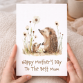 Mother's Day Card For Mum Cute Hedgehogs Mother's Day Mothers Day card Mothering Sunday Happy Mother's Day Card For Mom Mommy Mum Mummy