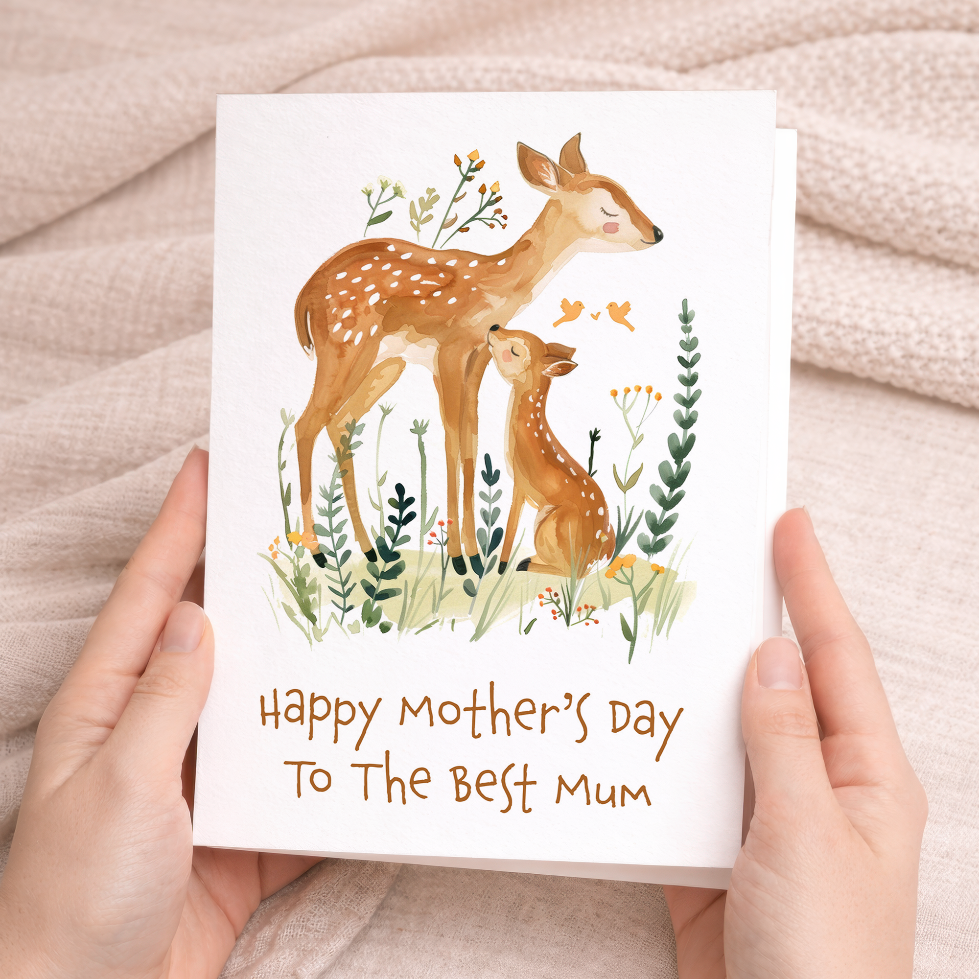 Mother's Day Card For Mum Cute Deer Mother's Day Mothers Day card Mothering Sunday Happy Mother's Day Card For Mom Mommy Mum Mummy