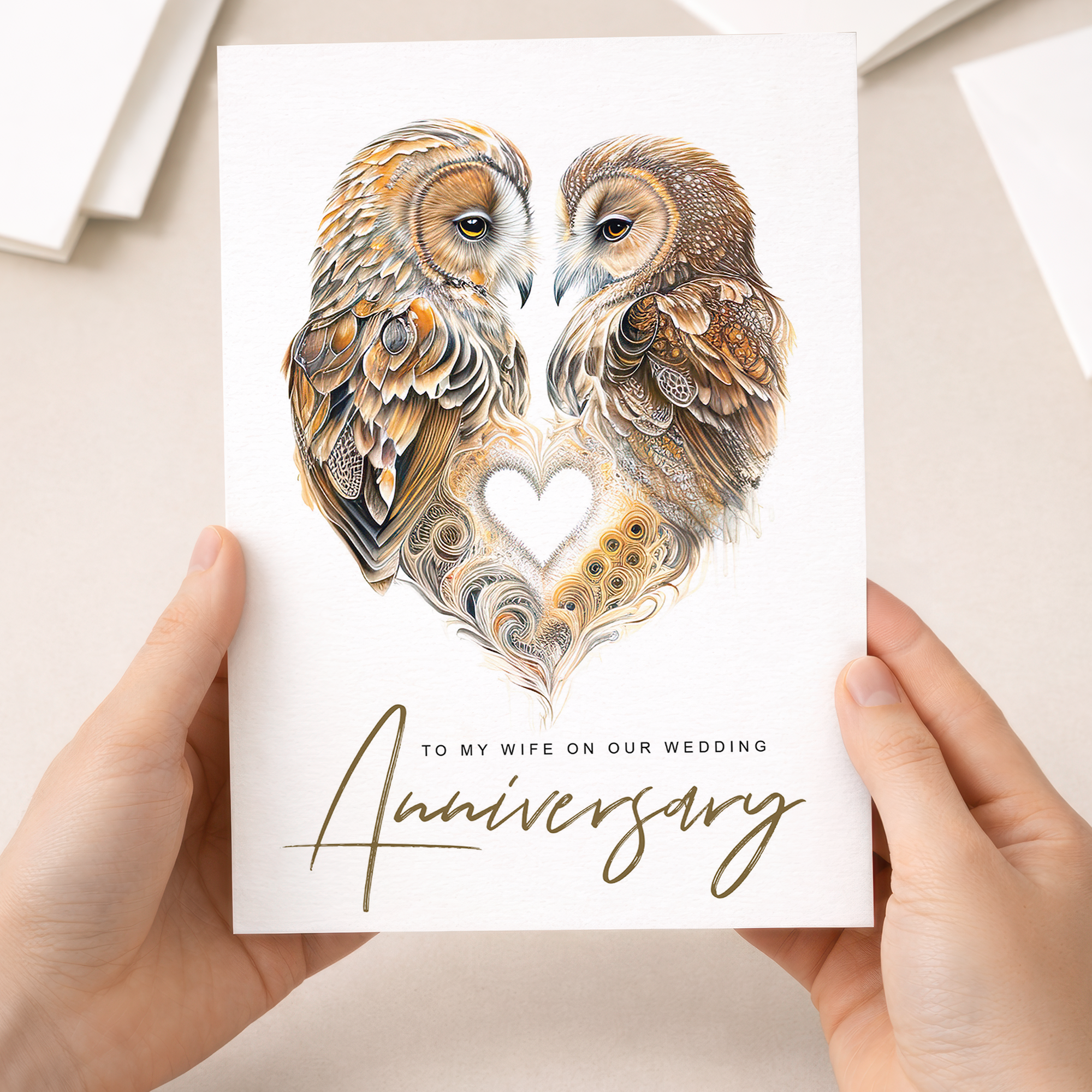 Wife Anniversary Card Love Birds Wedding For Her To My Wife