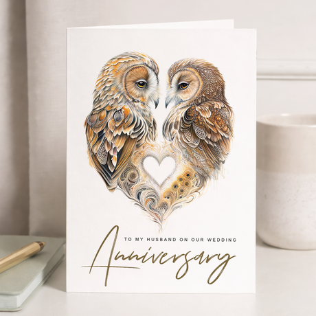 Anniversary Card for Husband Love Birds Wedding Card for Her Husband