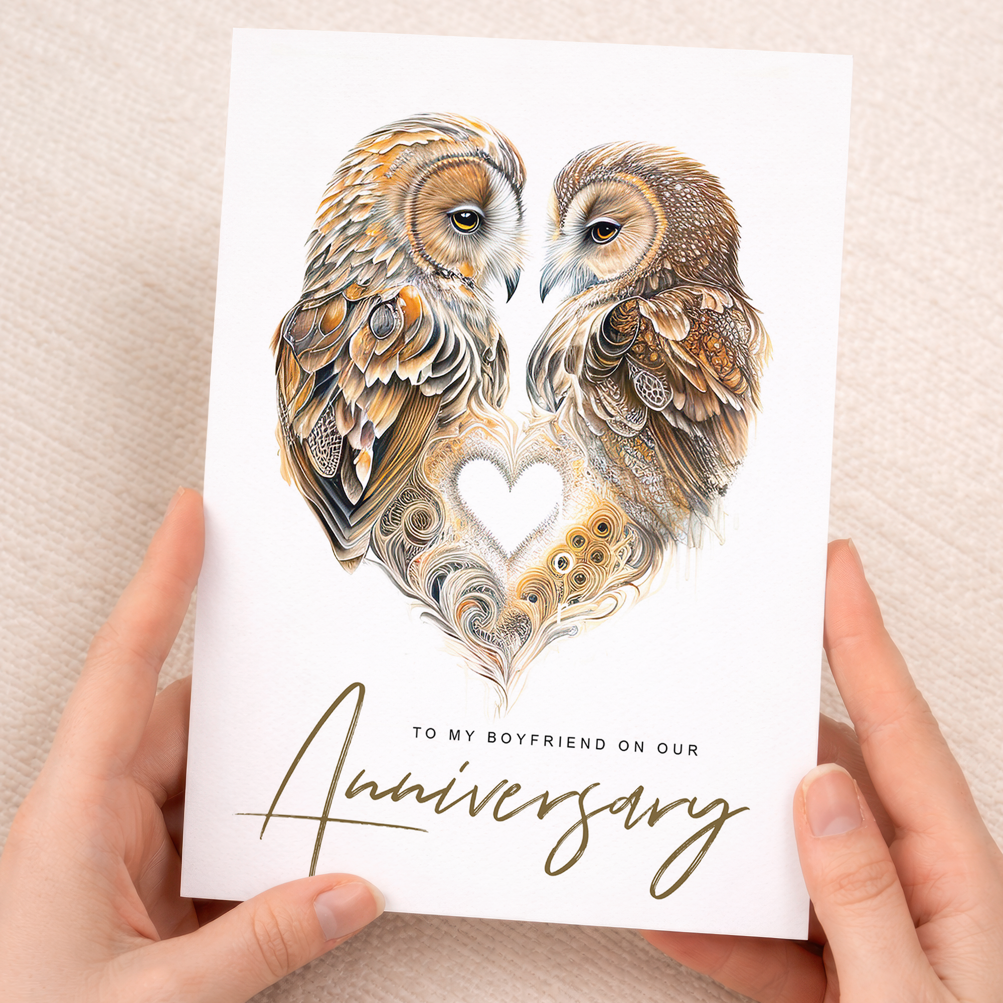 Boyfriend Anniversary Card Love Birds For Her Special Day